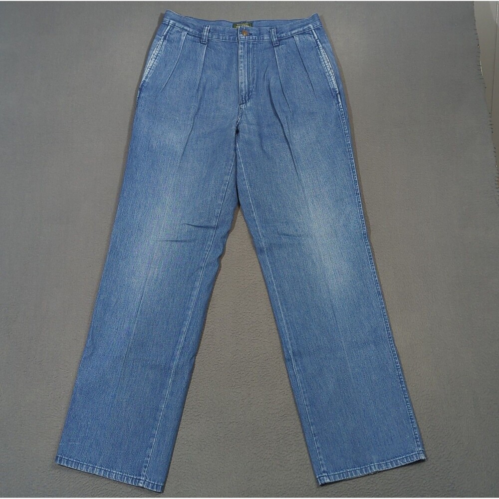 VTG Ralph Lauren Polo Country Jeans Men's 32x32 Blue Pleated Denim Made In USA